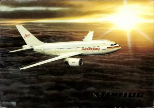 Ak Deutsches Passagierflugzeug, Interflug, Airbus A 310