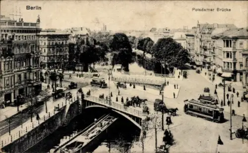 Ak Berlin Tiergarten, Potsdamer Brücke