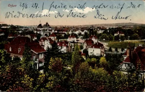 Ak Erfurt in Thüringen, Stadtansicht,  Architektur, Farbkarte
