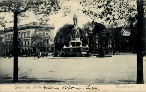Ak Berlin Tiergarten, Rolandbrunnen