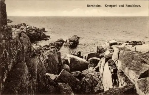 Ak Bornholm Dänemark, Meeresblick, Küstenlandschaft, Felsen, Himmel, Wasser
