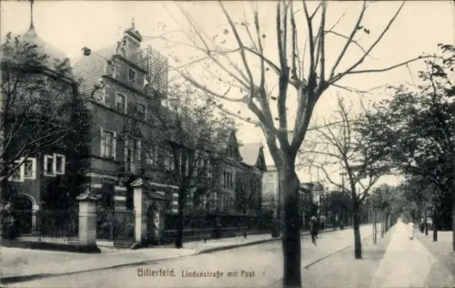 Ak Bitterfeld in Sachsen Anhalt, Lindenstraße, Post