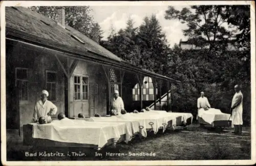 Ak Bad Köstritz in Thüringen, Kurort, Herren-Sandbade, Medizinstationen,  Kleidung