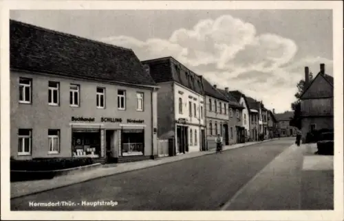 Ak Hermsdorf in Thüringen, Hauptstraße, Buchhandlung