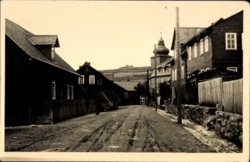 Ak Schnett Masserberg in Thüringen, Straßenpartie