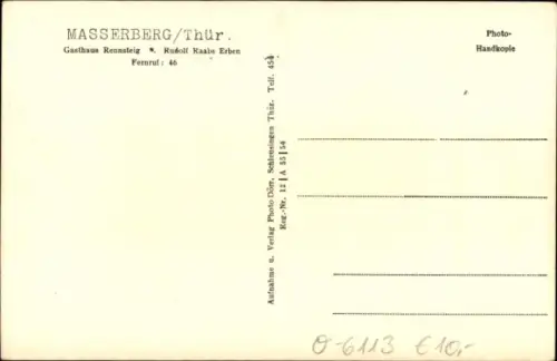 Ak Masserberg in Thüringen, Gasthasu Rennsteig von Rudolf Raabs Erben, Außenansicht