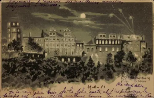 Halt gegen das Licht Ak Heidelberg am Neckar, Schloss