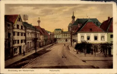 Ak Rheinberg am Niederrhein, Holzmarkt