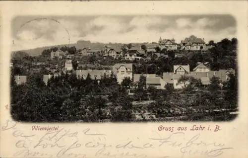 Ak Lahr im Schwarzwald Baden, Villenviertel, Gruss aus Lahr i. B.