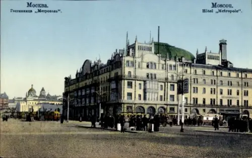 Ak Moskau Russland, Hotel Metropole, Moskauer Architektur,  