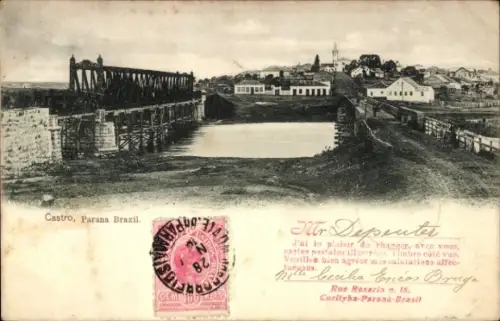 Ak Castro Paraná Brasilien, Gesamtansicht