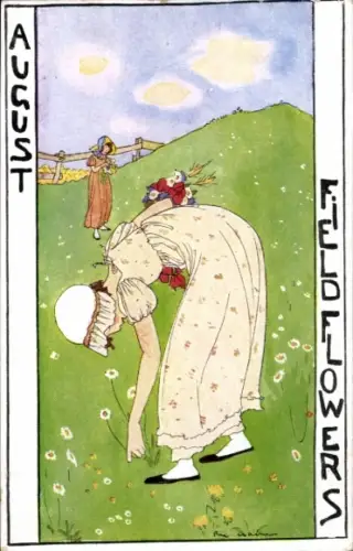 Künstler Ak Cramer, Rie, August, Field Flowers, Allegorie
