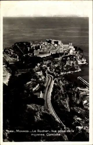 Ak Monaco,  Le Rocher, Aussicht von der mittleren Corniche