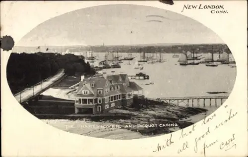 Ak New London Connecticut USA, Hafen, Casino