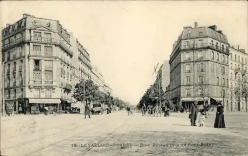 Ak Levallois Perret Hauts de Seine, Boulevard Bineau, Rond Point