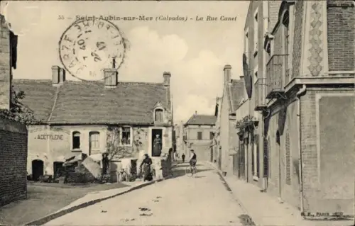 Ak Saint Aubin sur Mer Calvados, La Rue Canet