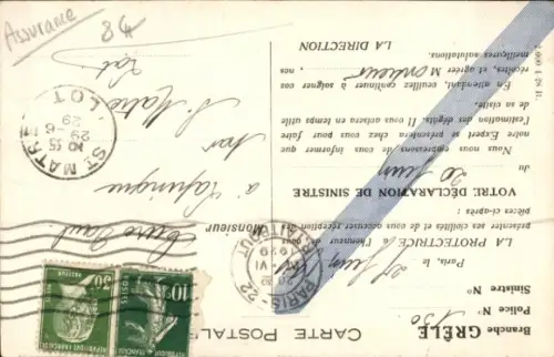 Ak Parix IX., Siège social et Bureaux de La Protectrice, Cie d'Assurances, Rue de Chateaudun 45-47