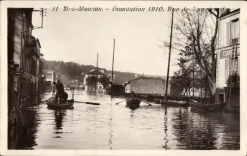 Ak Bas Meudon Hauts-de-Seine, Inondation 1910, Rue de Vaugirard