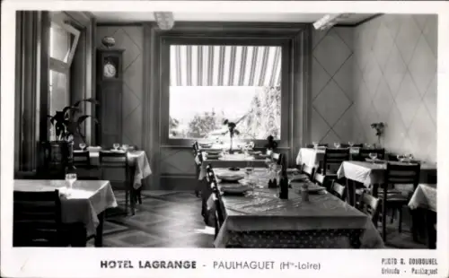 Ak Paulhaguet Haute Loire, Hotel Lagrange, le Restaurant