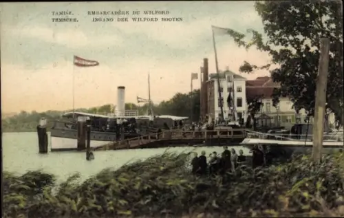 Ak Tamise Temse Temsche Ostflandern, TAMIKR, EMBARCADERE DU WILFORD, TEMSCHE, Eingang der Wilford