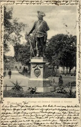 Ak Potsdam, Plantage, Denkmal Friedrich des Großen
