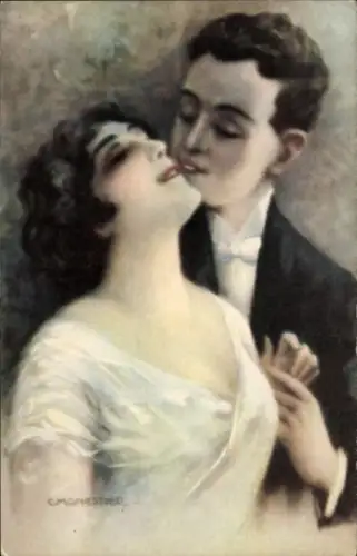 Künstler Ak Monestier, C., Liebespaar