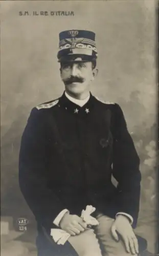 Ak König Vittorio Emanuele III, Portrait