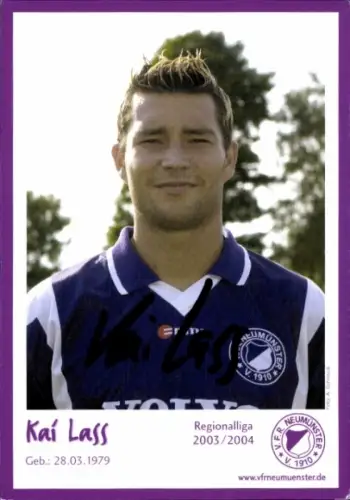 Autogrammkarte Fußballer Kai Lass, VfR Neumünster, Autogramm