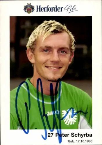 Autogrammkarte Fußballer Peter Schyrba, Preußen Münster, Autogramm