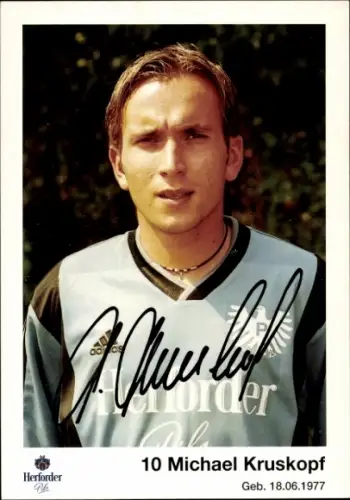 Autogrammkarte Fußballer Michael Kruskopf, Preußen Münster, Autogramm
