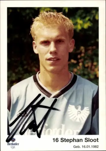 Autogrammkarte Fußballer Stephan Sloot, Preußen Münster, Autogramm