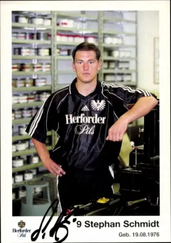 Autogrammkarte Fußballer Stephan Schmidt, Preußen Münster, Autogramm