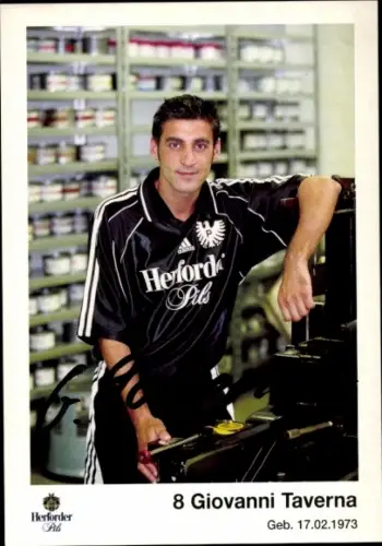 Autogrammkarte Fußballer Giovanni Taverna, Preußen Münster, Autogramm