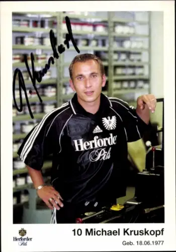 Autogrammkarte Fußballer Michael Kruskopf, Preußen Münster, Autogramm