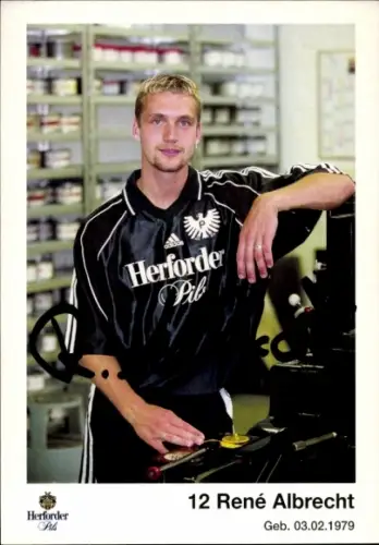 Autogrammkarte Fußballer René Albrecht, Preußen Münster, Autogramm