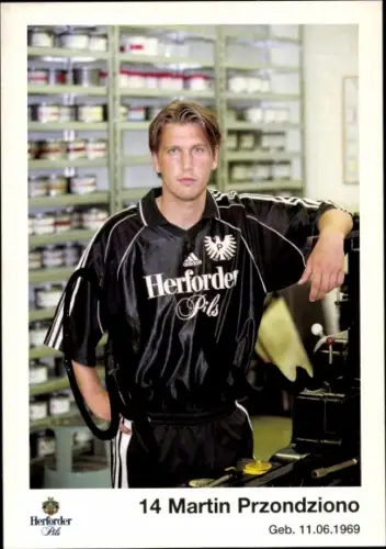 Autogrammkarte Fußballer Martin Przondziono, Preußen Münster, Autogramm
