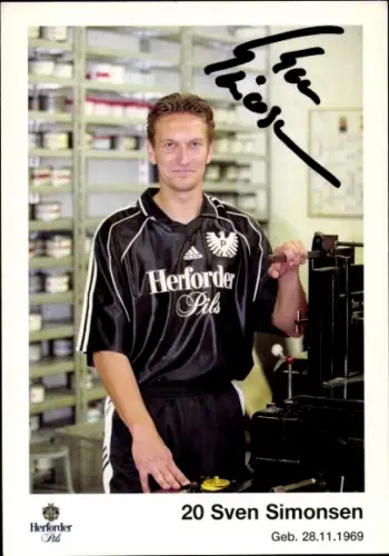 Autogrammkarte Fußballer Sven Simonsen, Preußen Münster, Autogramm