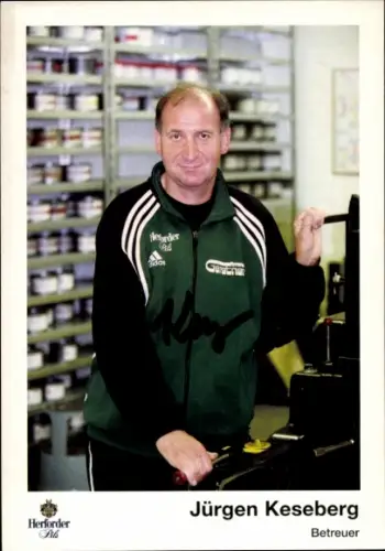 Autogrammkarte Betreuer Jürgen Keseberg, Preußen Münster, Autogramm