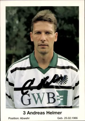Autogrammkarte Fußballer Andreas Helmer, Preußen Münster, Autogramm