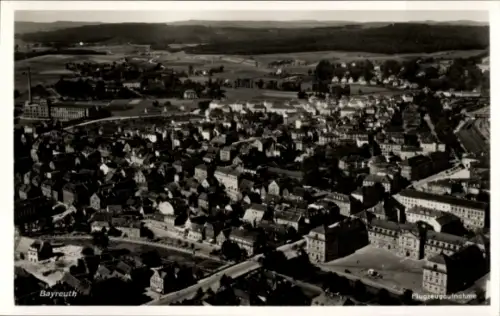 Ak Bayreuth in Oberfranken, Luftaufnahme, Stadtansicht, Historische , Schwarz-Weiß