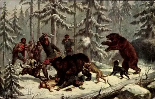 Ak Jäger im Wald, Bären-Jagd