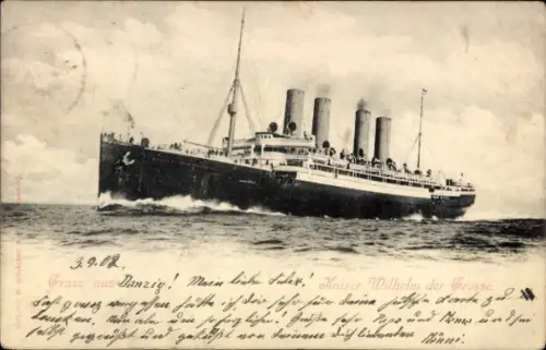 Ak Dampfer Kaiser Wilhelm der Große, Norddeutscher Lloyd Bremen NDL