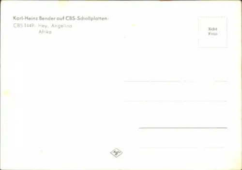 Autogrammkarte Sänger Karl Heinz Bender, Portrait mit Gitarre, Autogramm