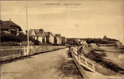 Ak Île de Noirmoutier Vendée, Küstenansicht, Häuser, Strandpromenade, Meer