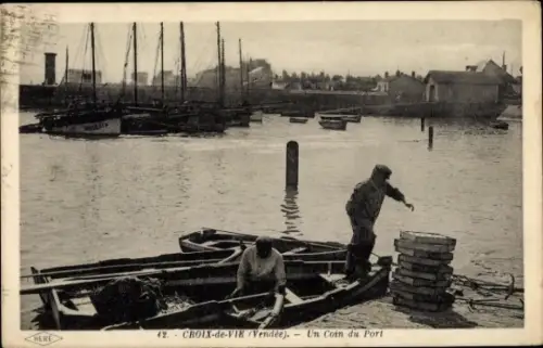 Ak  Croix de Vie Vendée, un coin du Port