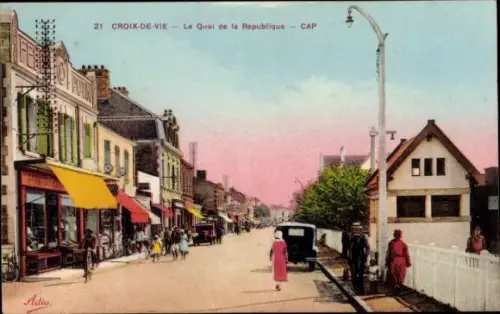 Ak Croix de Vie Vendée, Quai de la Republique
