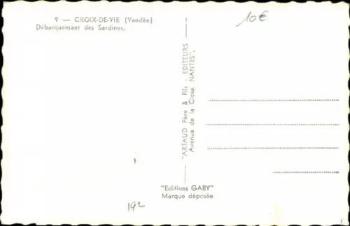 Ak Croix de Vie Vendée, Debarquement des Sardines