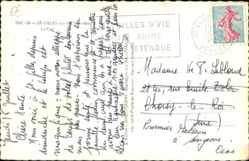 Ak Saint Gilles sur Vie Vendée, Hafen