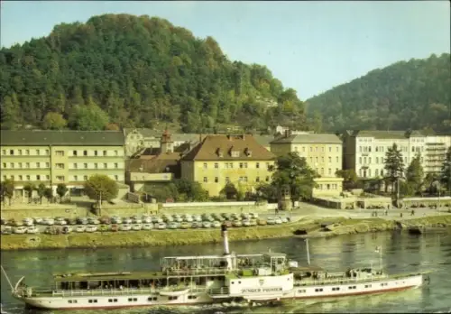 Ak Weiße Flotte Dresden, Kleiner Oberdeckdampfer Junger Pionier, Elbe