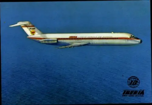 Ak Spanisches Passagierflugzeug, Iberia, Douglas DC 9